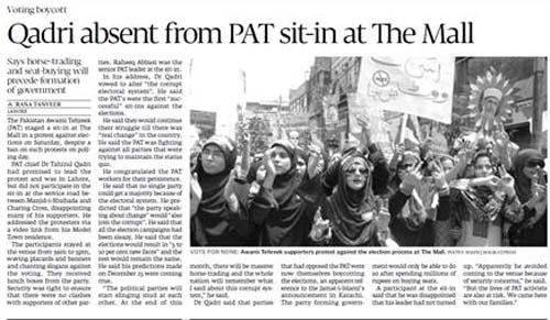 تحریک منہاج القرآن Pakistan Awami Tehreek  Print Media Coverage پرنٹ میڈیا کوریج Daily Express Tribune Page 3